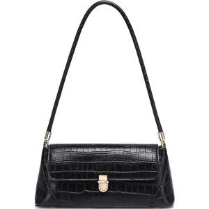 Women Crocodile Black Imported Vintage Retro Classic Cute Hobo Tote Clutch Bags